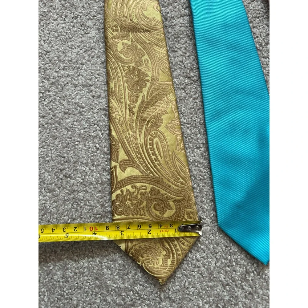 Formal Wear Necktie 4Bundle Mens OS Multicolored Good Silk Paisley Floral Ribbed